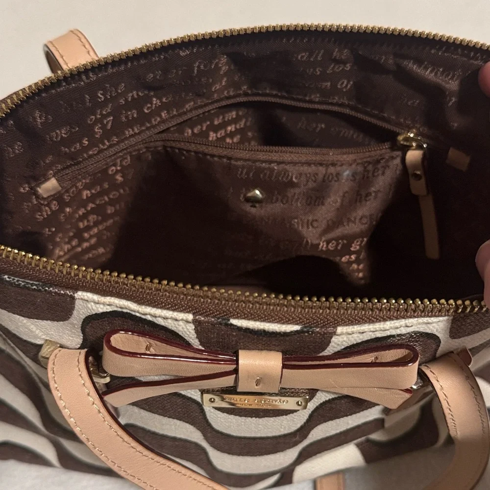 Kate Spade South Poplar Street Francis Wave Print Bow Satchel crossbody